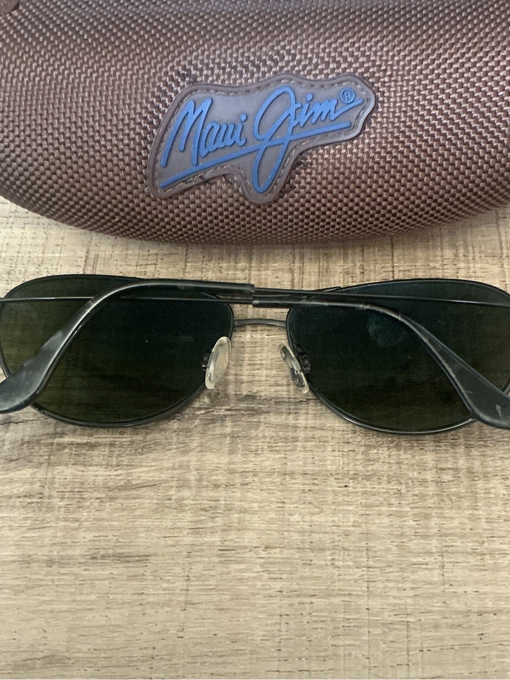 Maui Jim Black Aviator Sunglasses with Brown Case 56mm - Picture 5 of 11